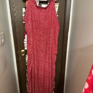 Elegant Red Floral Women's Romper